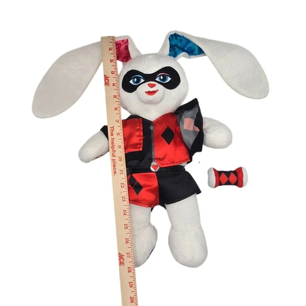 Build-A-Bear Harley Quinn Bunny Plush DC Comics White Rabbit with Outfit‎ Mallet